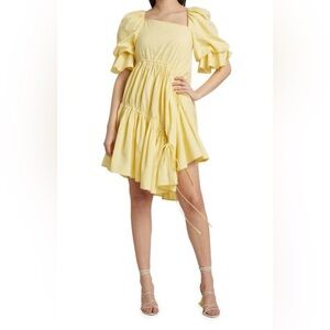 Moon River Asymmetric Ruched Flutter‎ Dress Size XS
